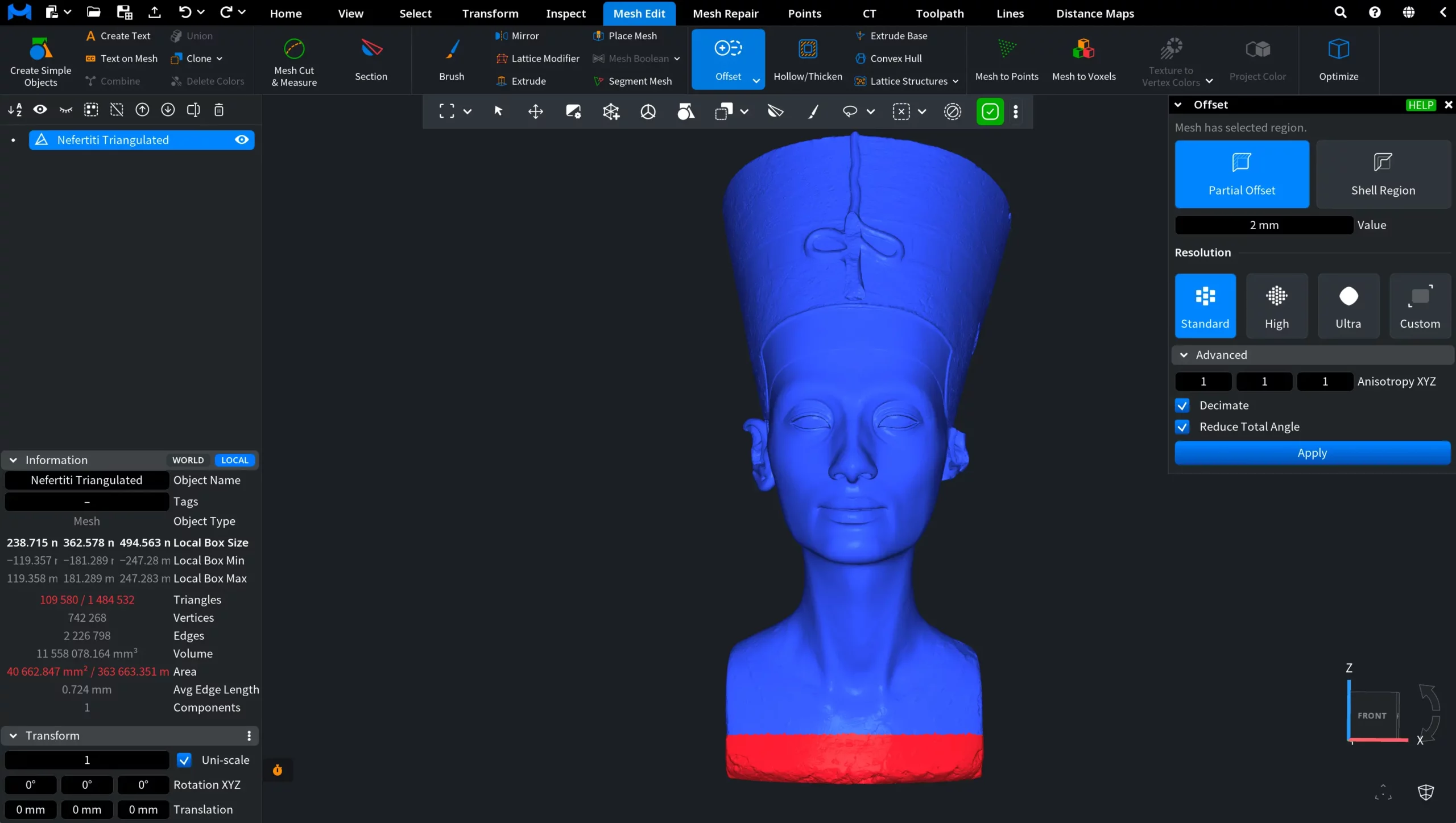 Offset: With Selected Regions