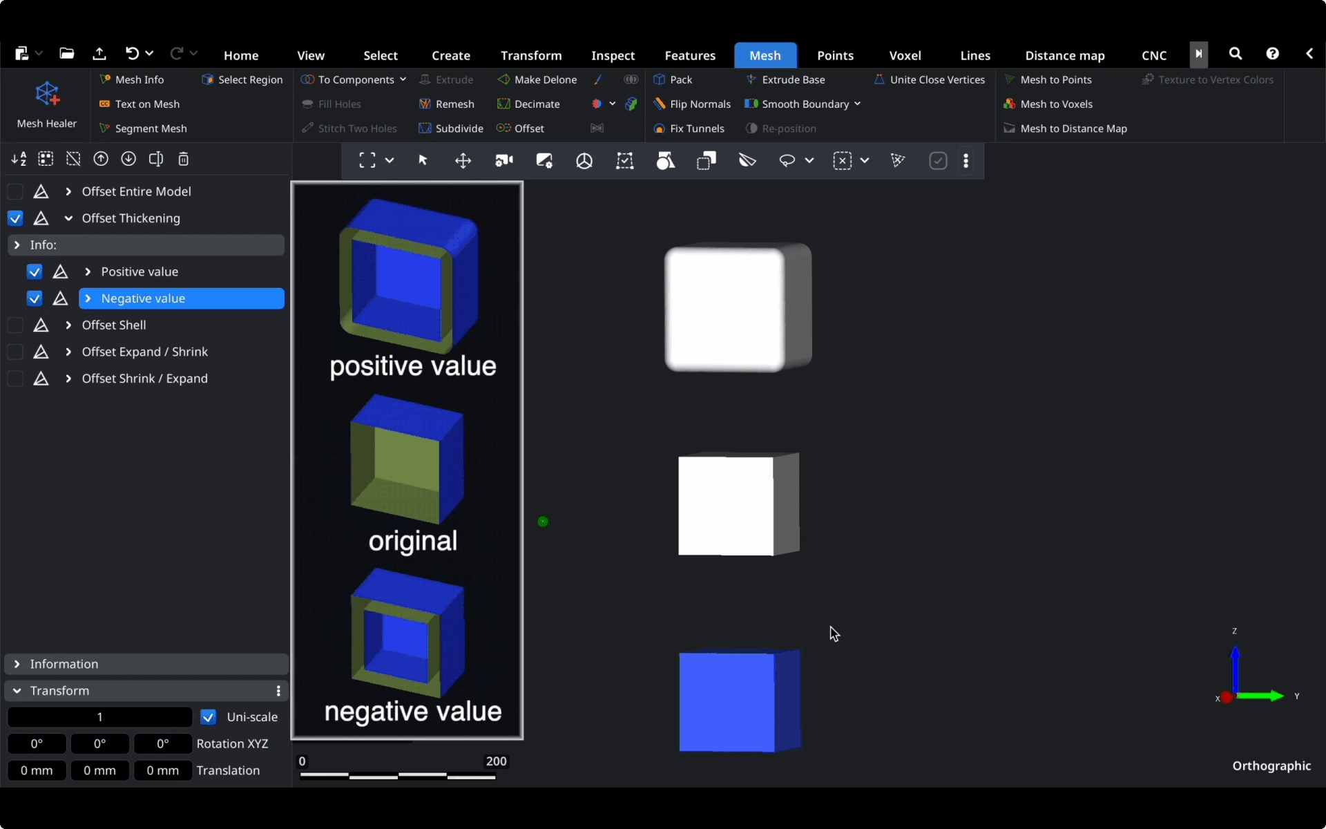Offset: Thickening Mode