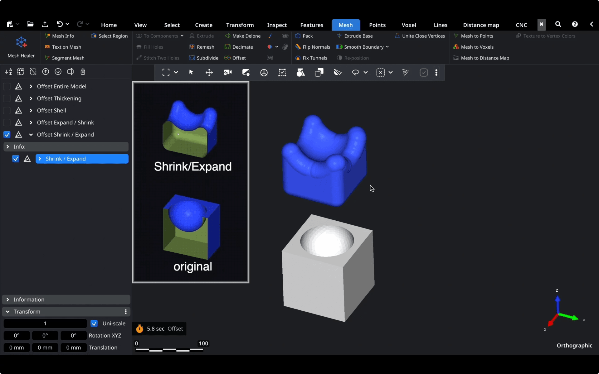 Offset: Shrink/Expand Mode