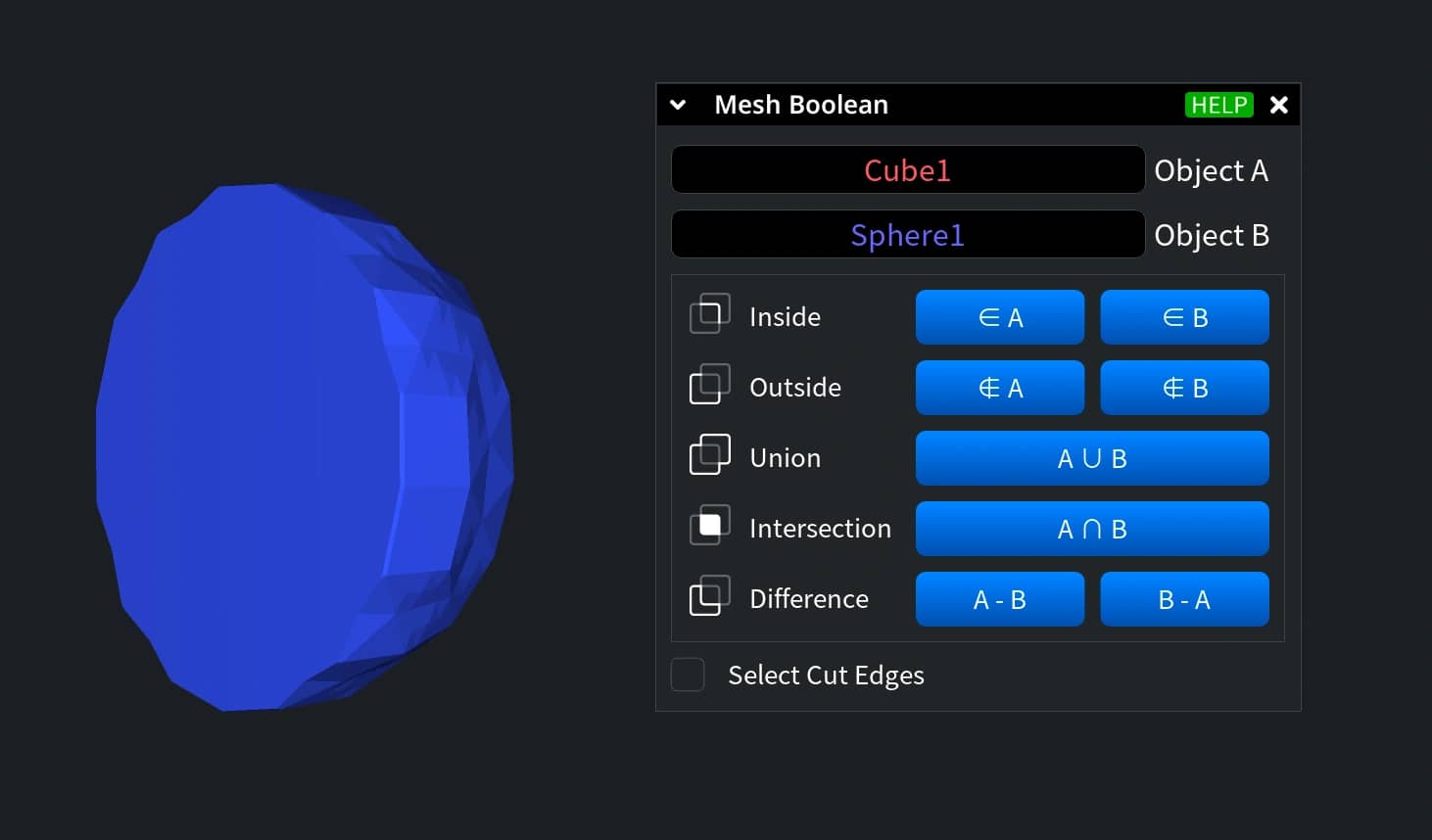 Rounded Boolean result with object-order settings.