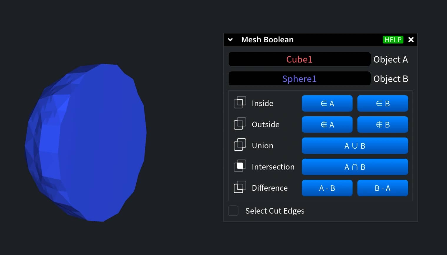 Flattened Boolean result displayed in the viewport.