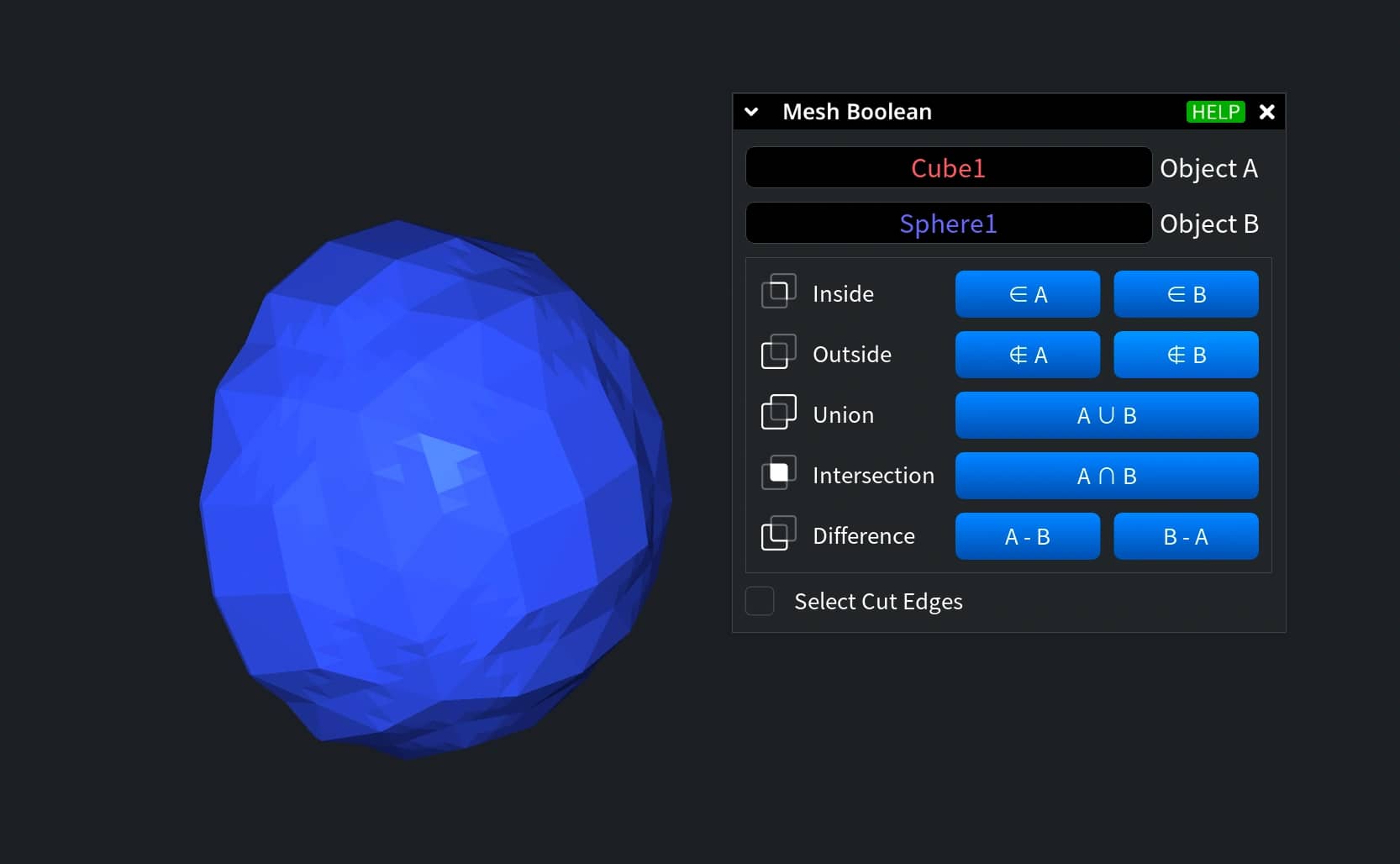Rounded Boolean result displayed beside its operation settings.