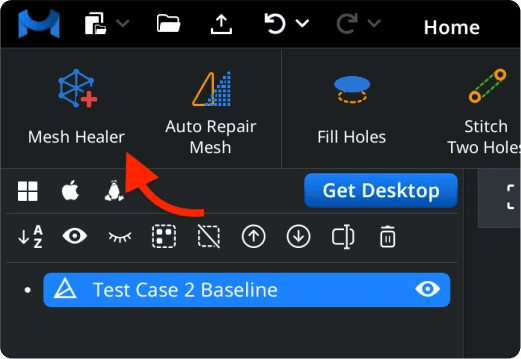 Mesh Healer command in the Mesh Repair toolbar.