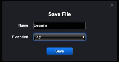 Save File dialog with the output filename and extension fields.