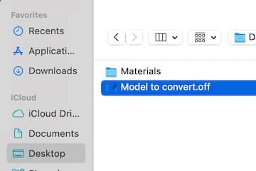 File picker with the input file or folder selected.