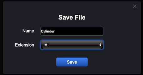 Saving an STL file and selecting binary format in MeshInspector
