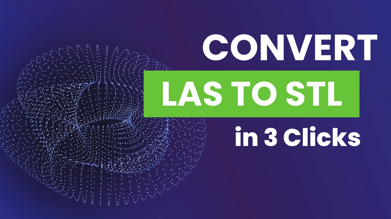 LAS to STL conversion graphic.