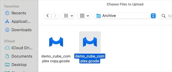 File picker with DICOM files selected.