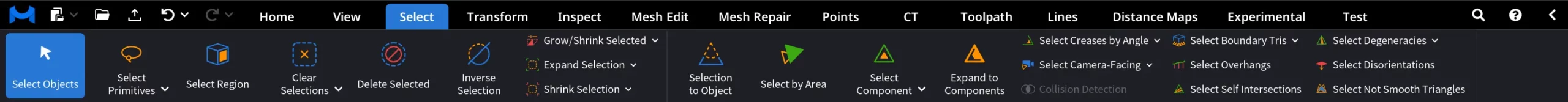 Where to Find the Select Tab
