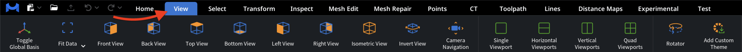 Where to Find View in MeshInspector