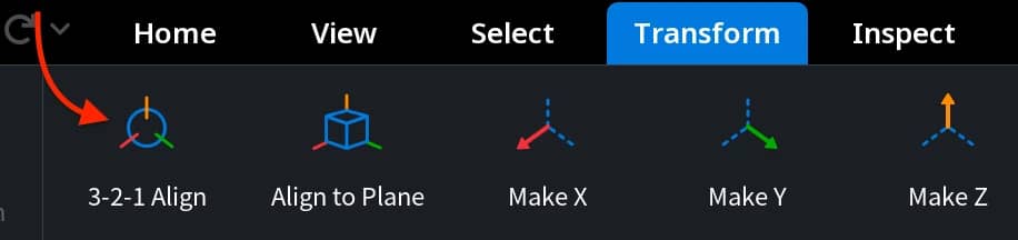 3-2-1 Align command in the Transform toolbar.