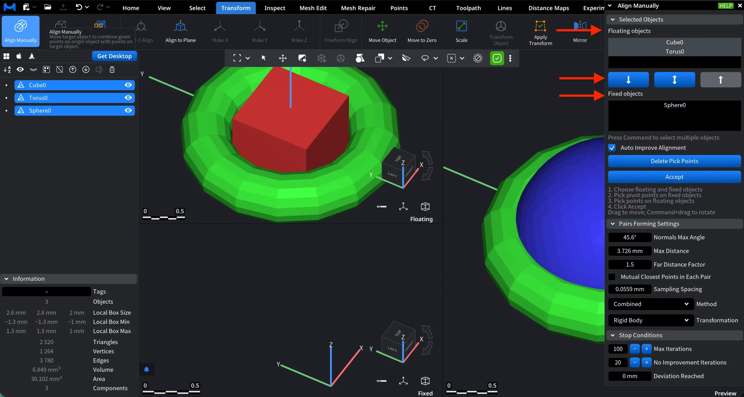 Align Manually in MeshInspector