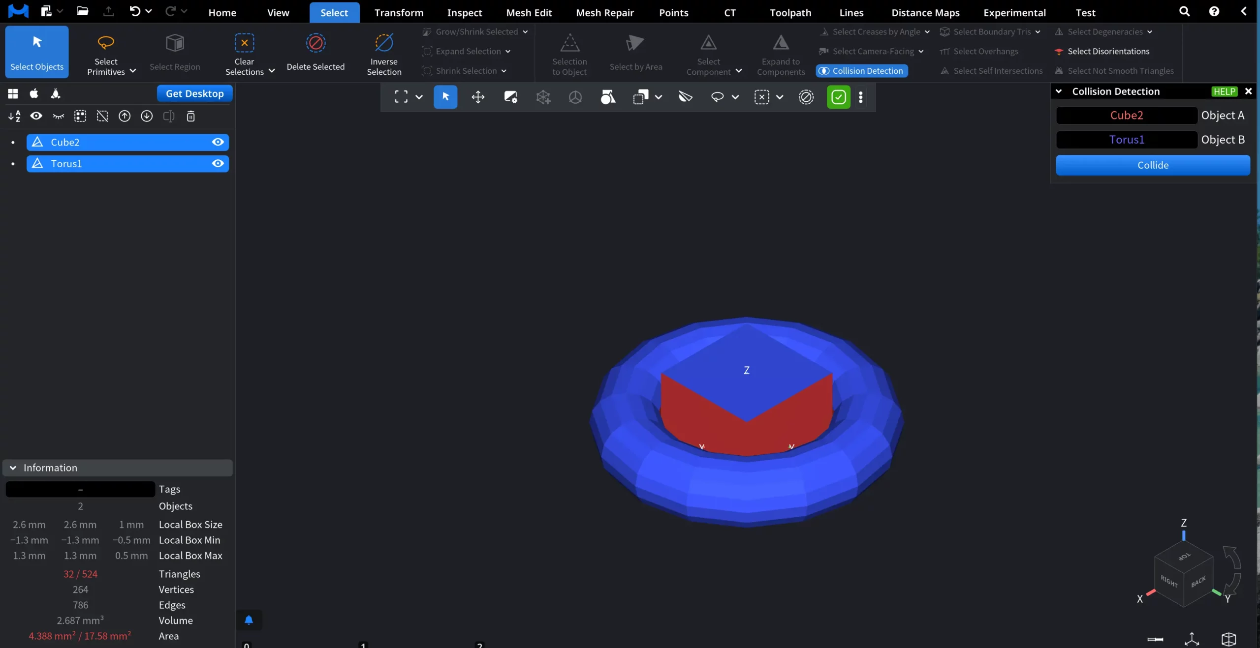 Collision Detection in MeshInspector