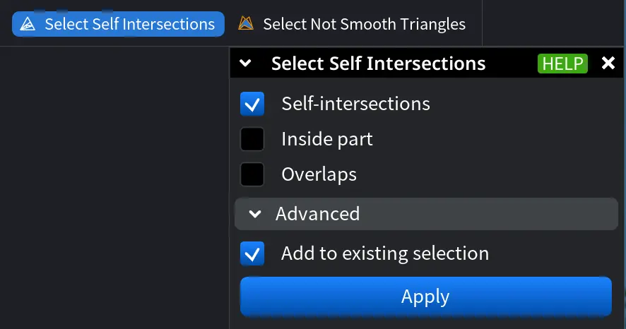 Select Self-Intersections in MeshInspector