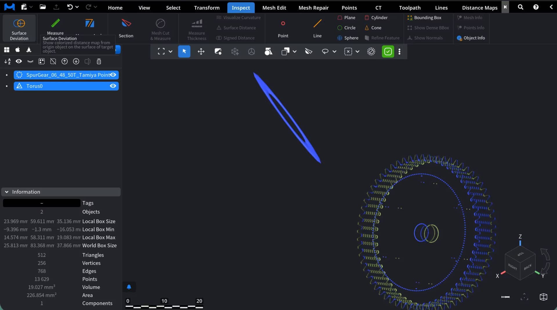 Two Objects Before Surface Deviation