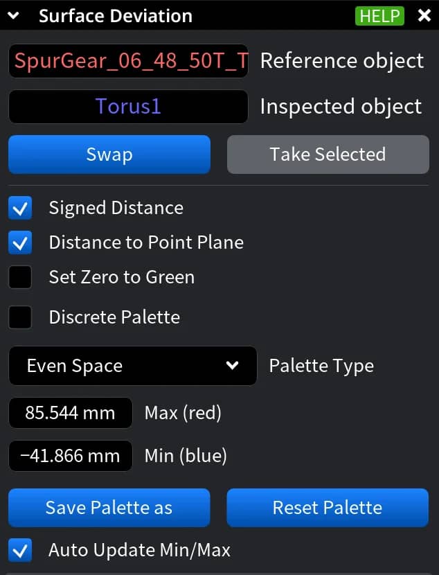 Surface Deviation: Settings
