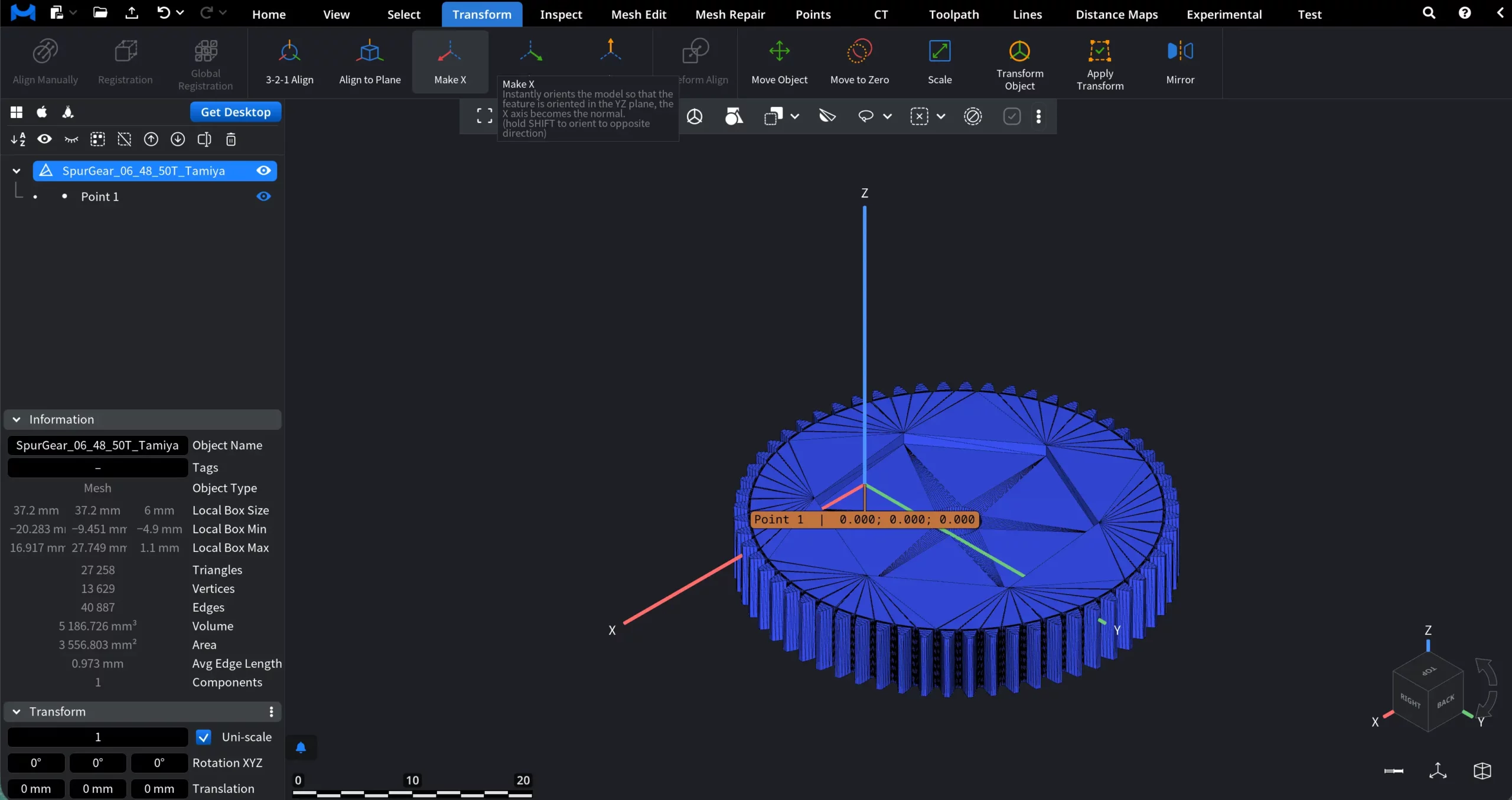 Make X in MeshInspector