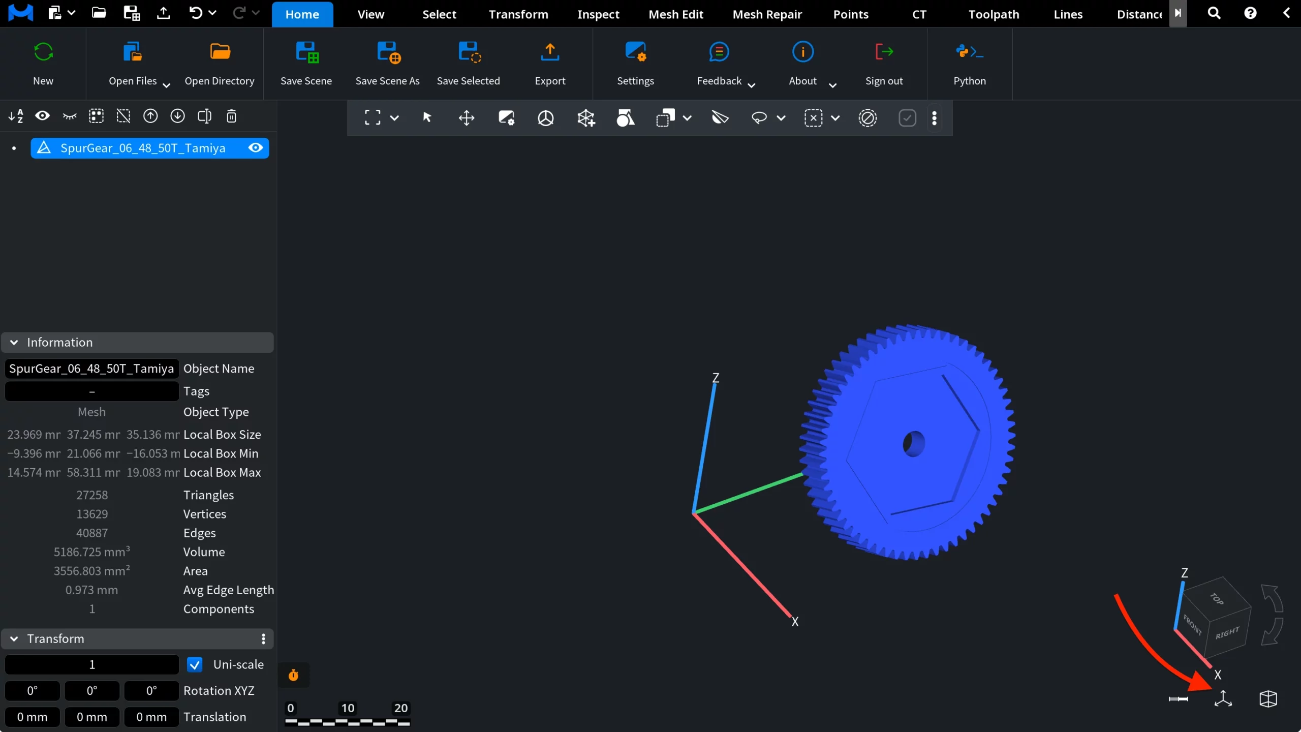 Align to Plane in MeshInspector: Global Basis