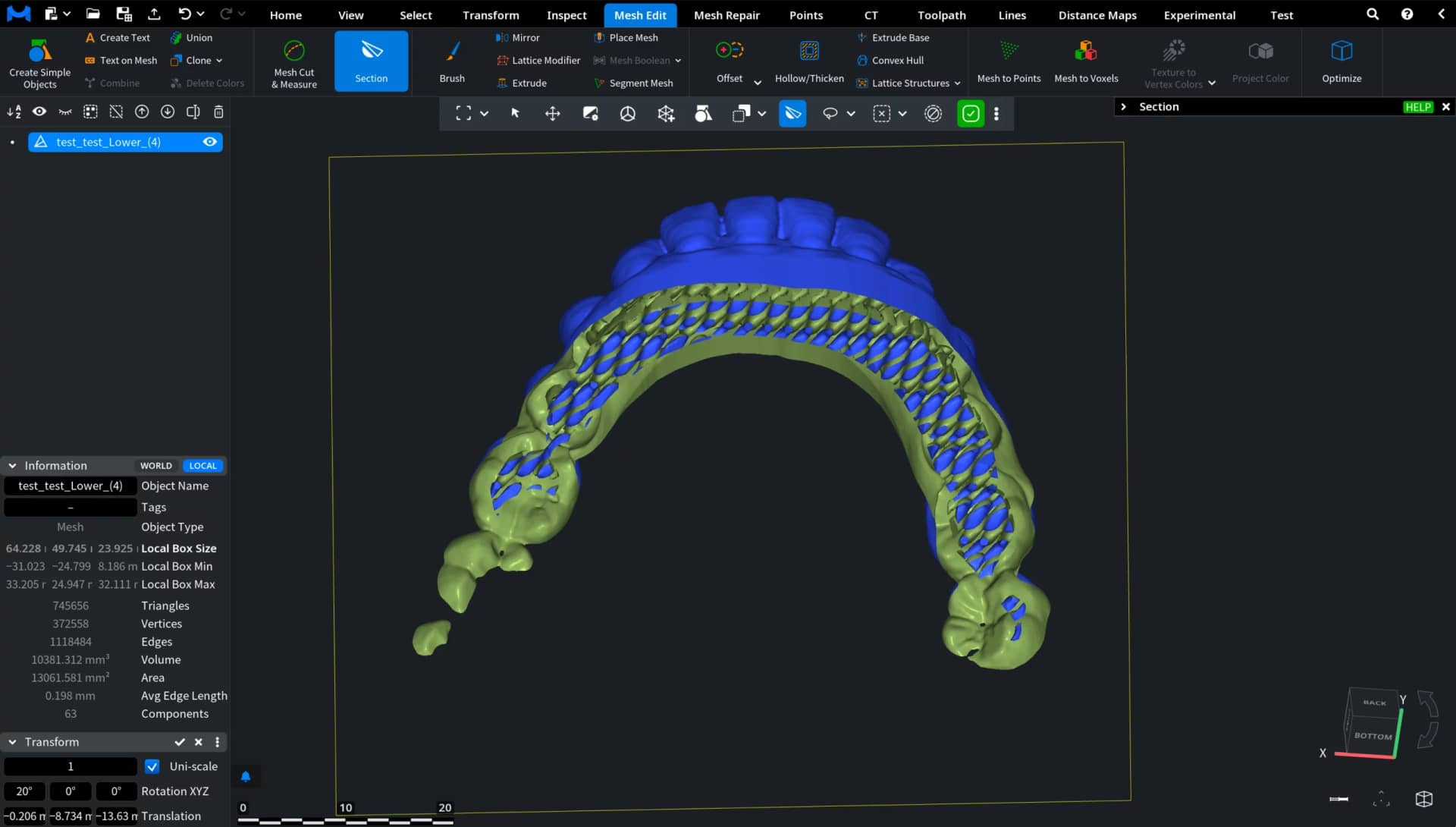 Applying Section to Verify Lattice Structures
