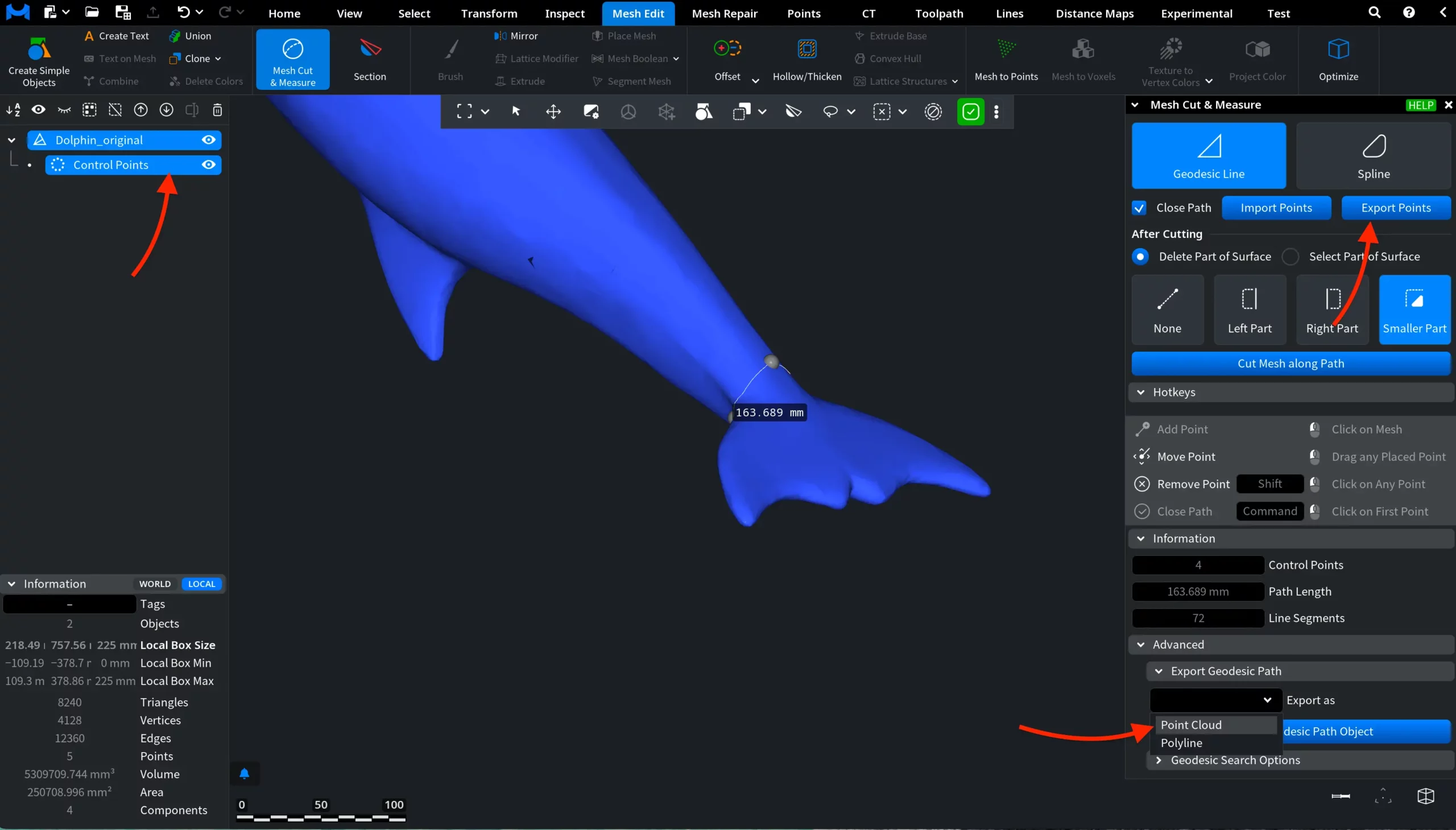 Control Points Exported as a Cloud