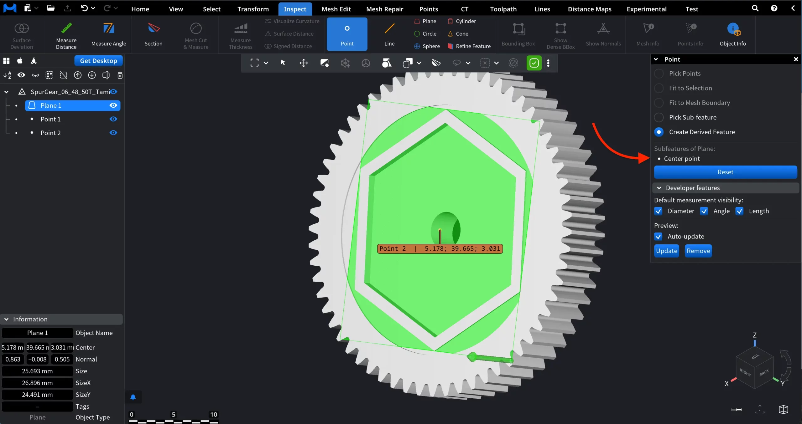 Creating a Derived Feature While Working with Points