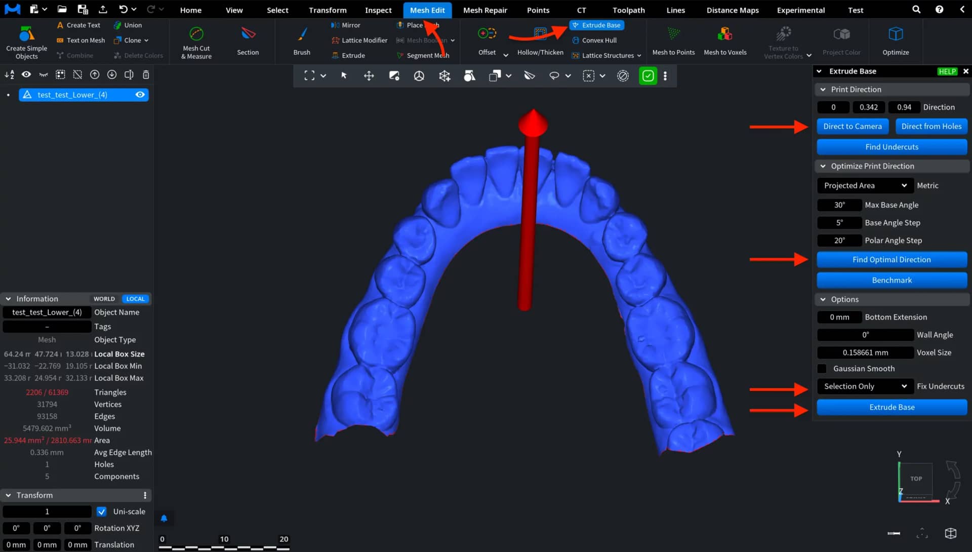 How to Use the Extrude Base Tool