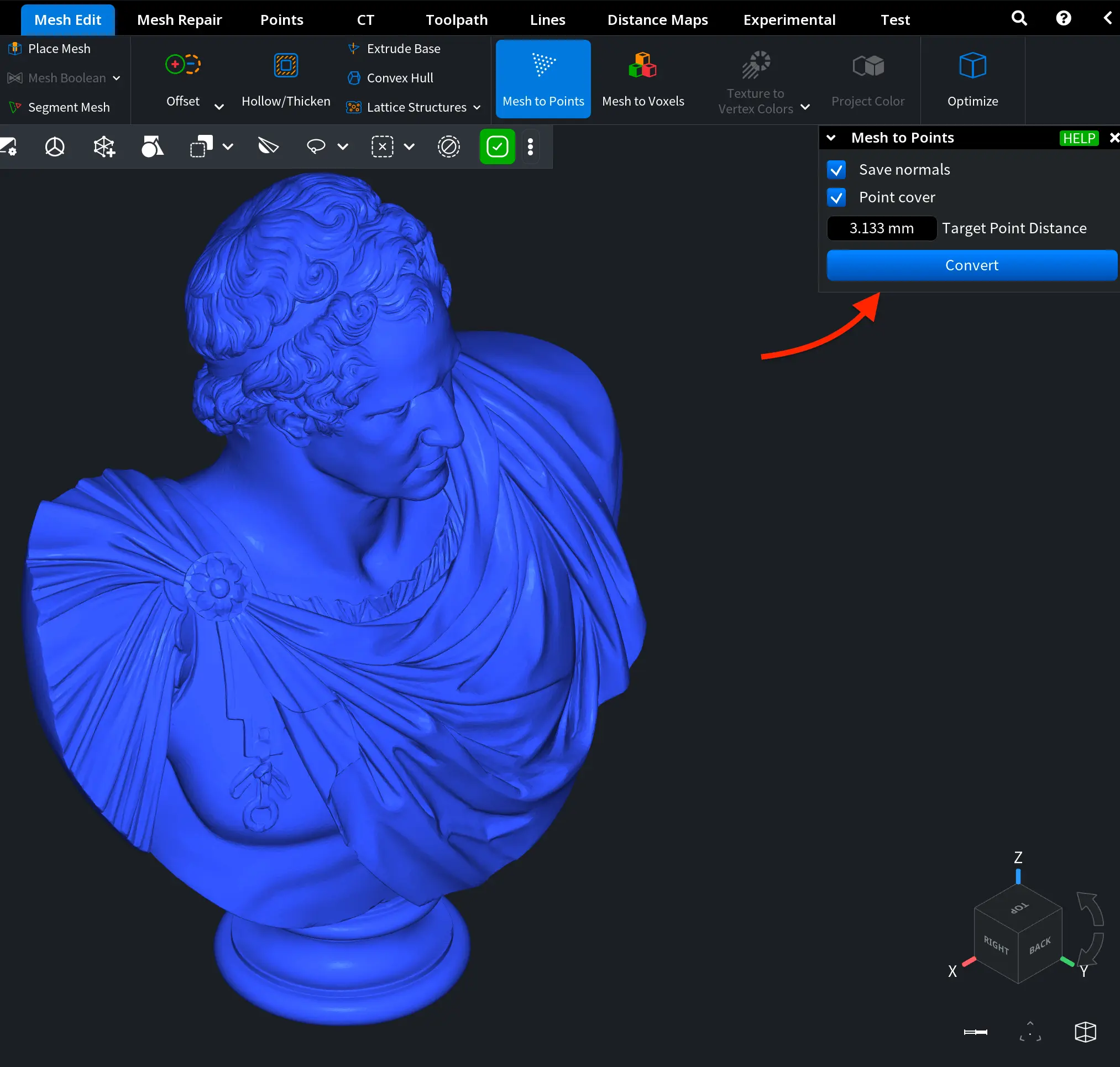 Mesh to Points: Settings