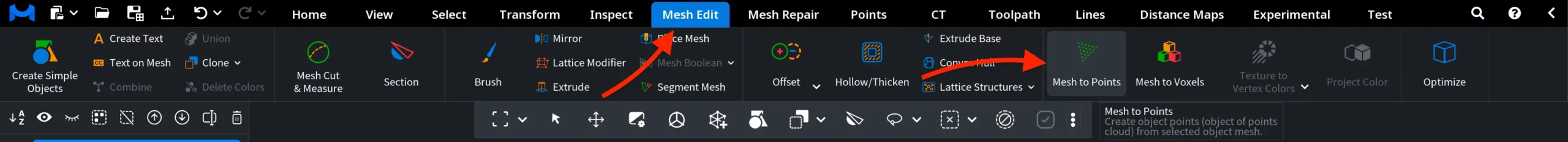 Where to Find Mesh to Points