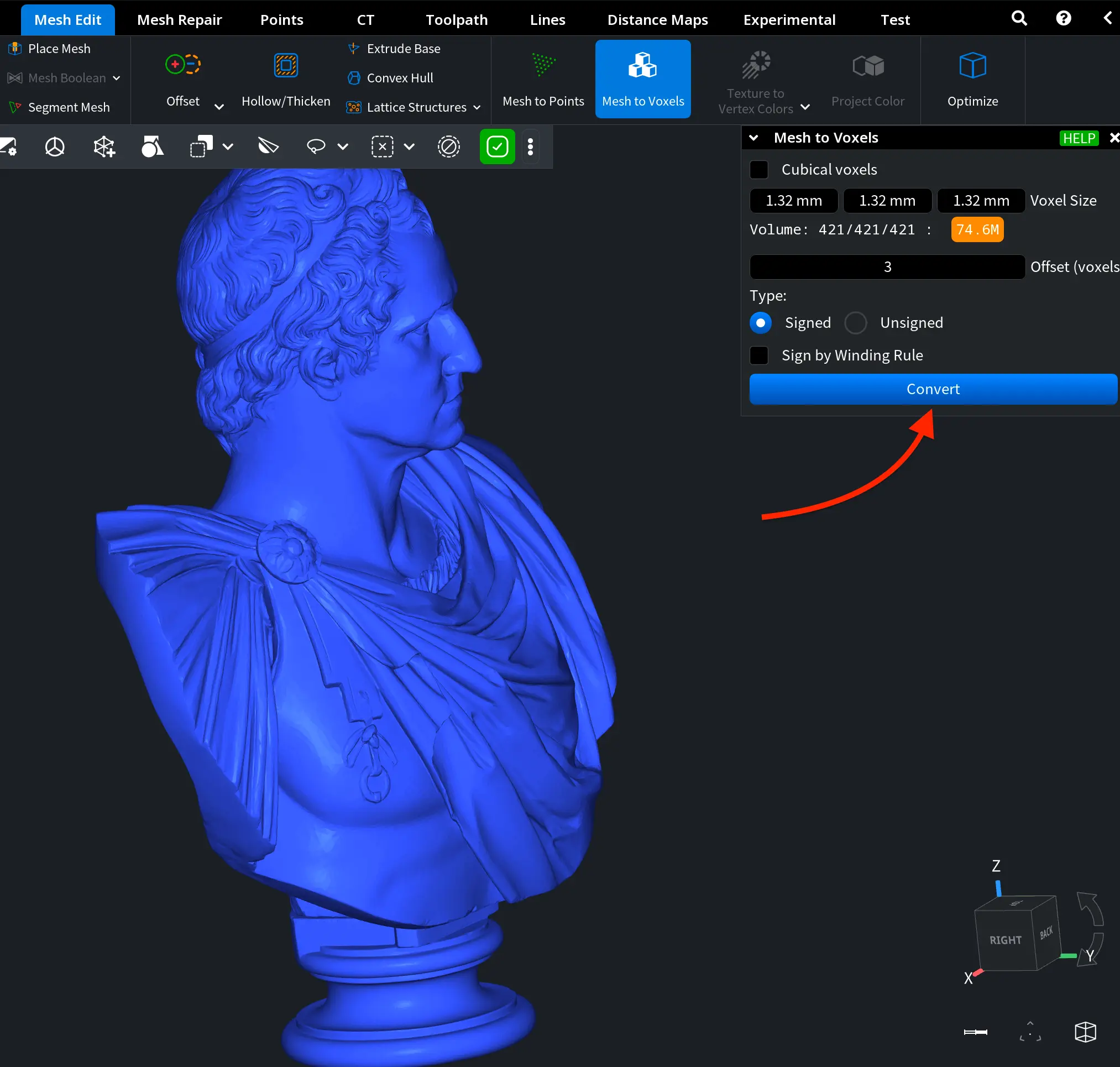 Mesh to Voxels: Settings