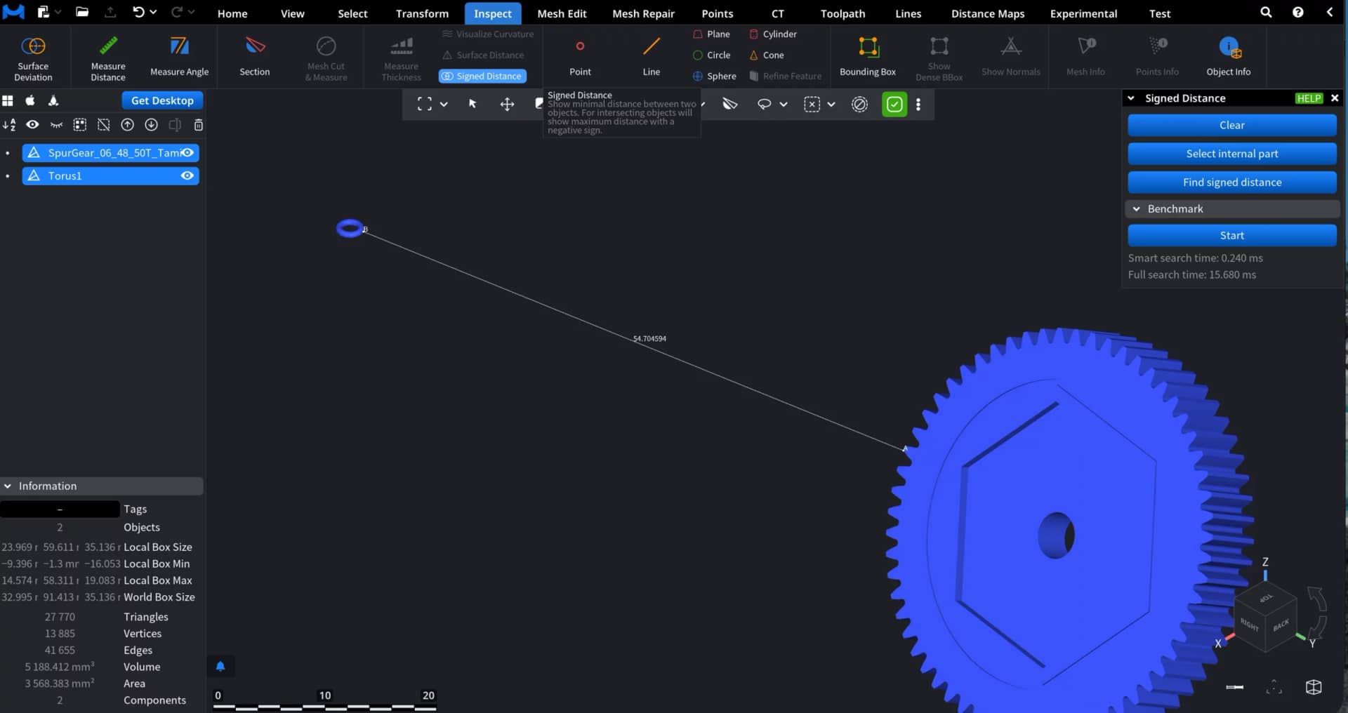 Signed Distance in MeshInspector