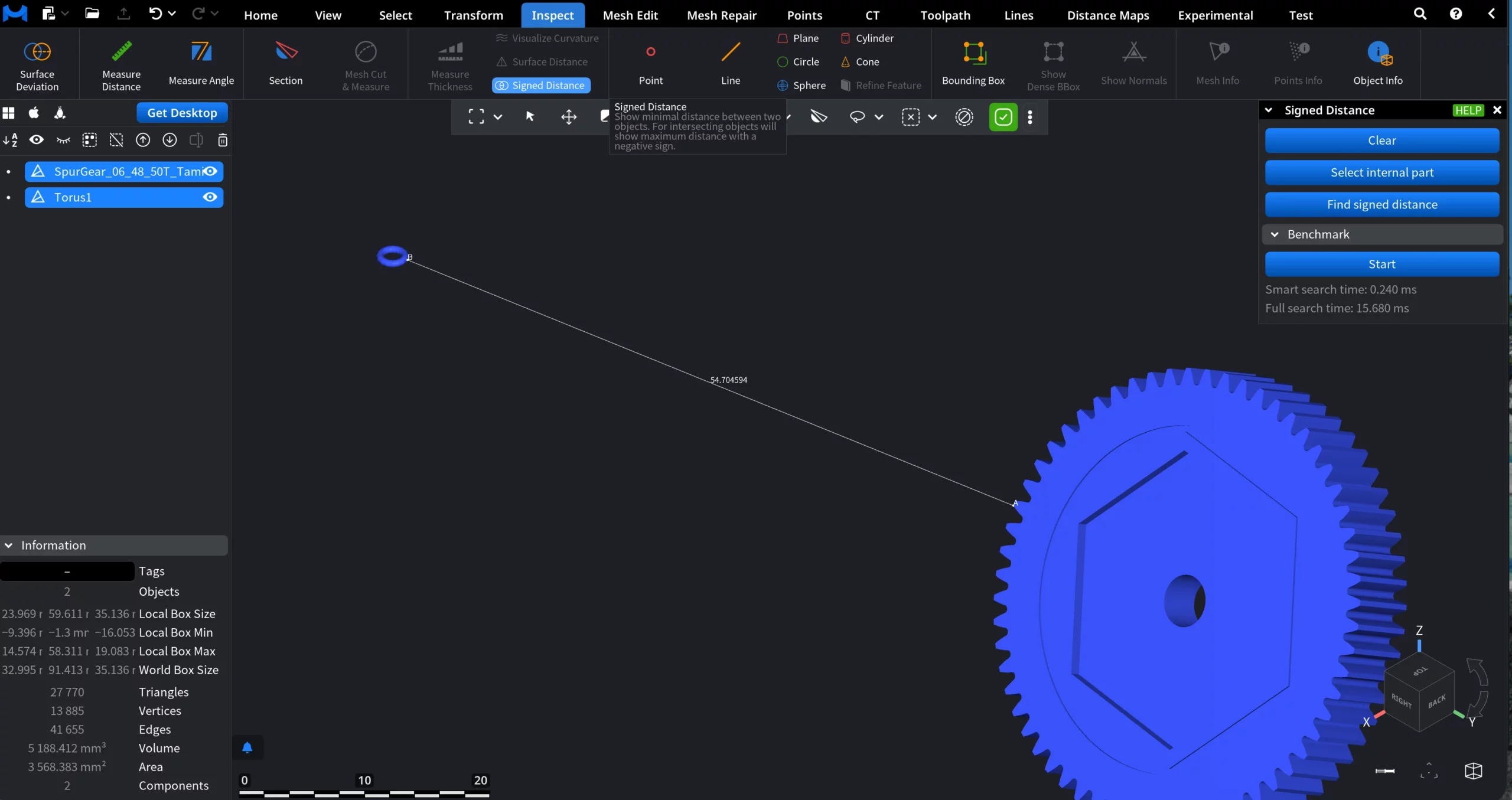 Signed Distance in MeshInspector