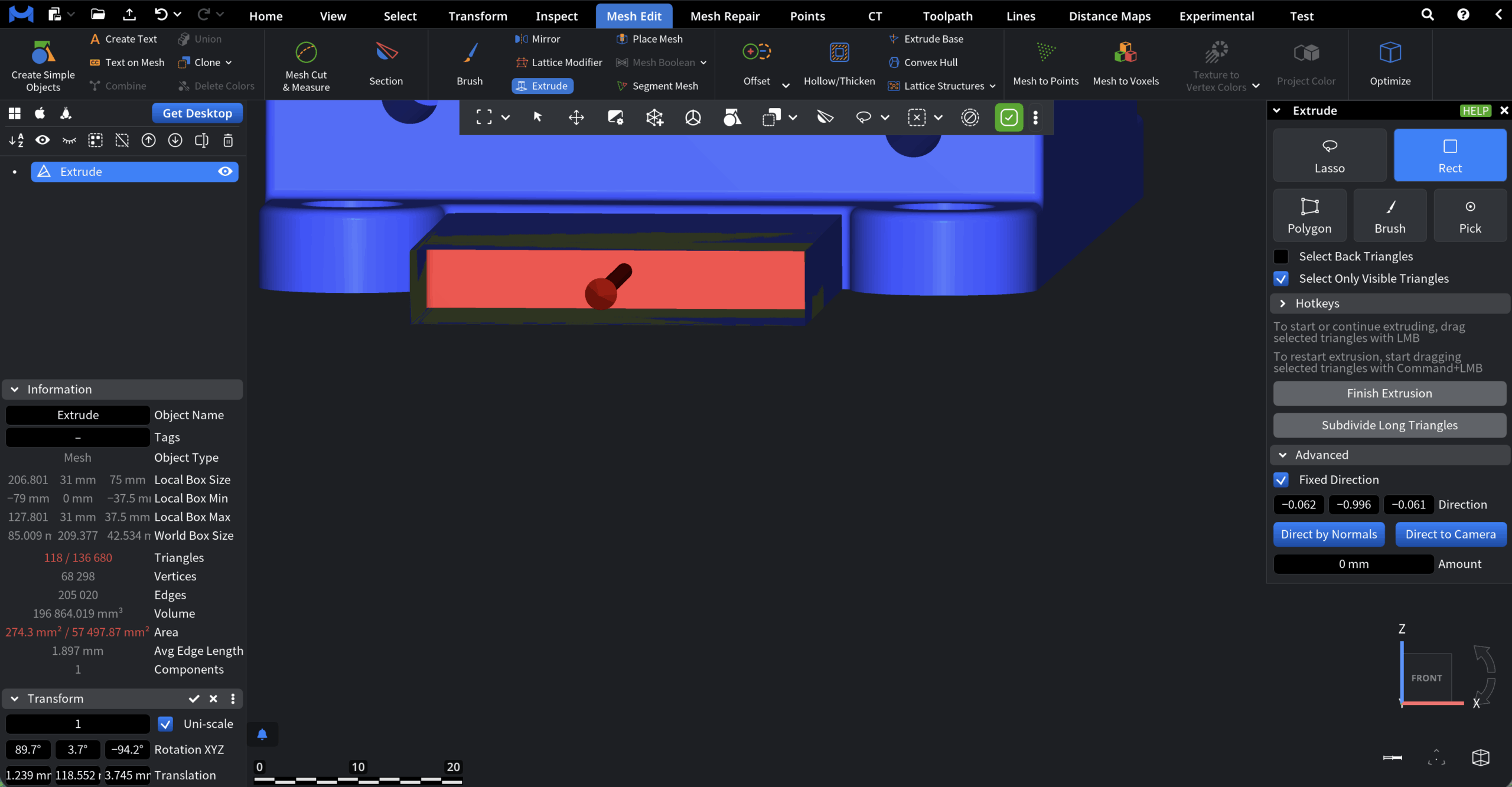 Extrude Applied Inward: Finalized 