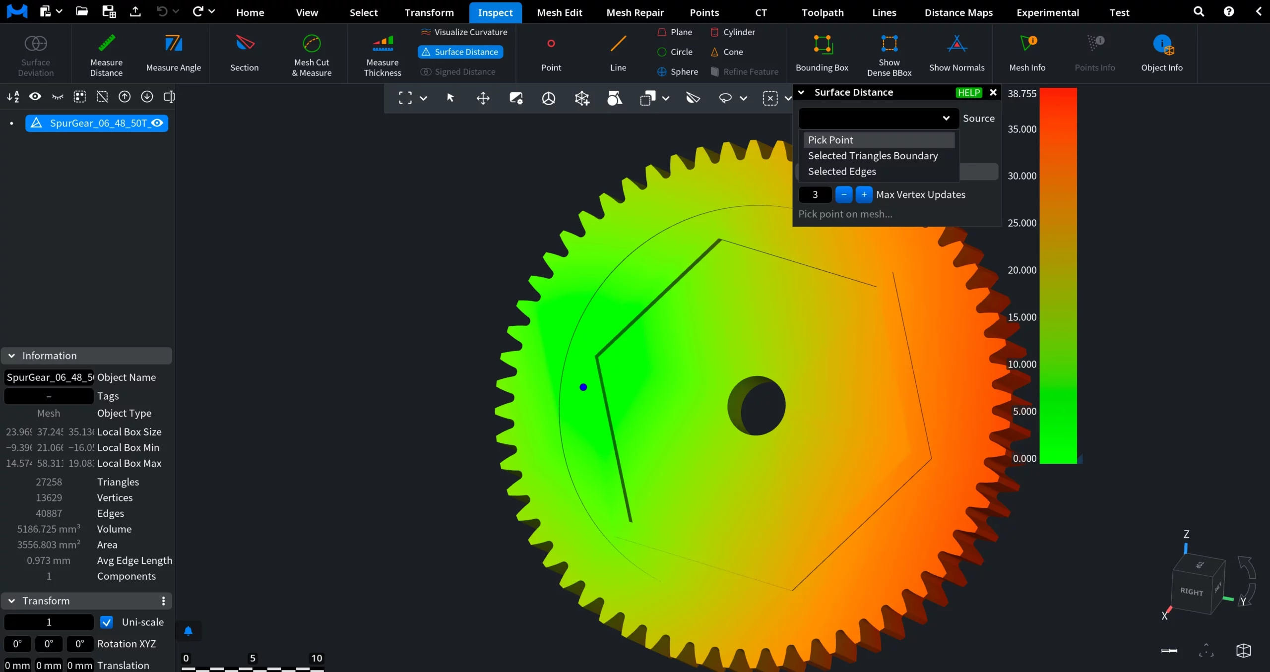 Surface Distance in MeshInspector