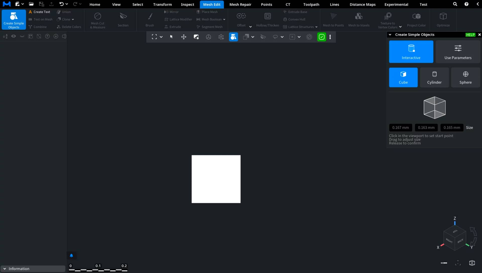 Interactive Mesh Creation