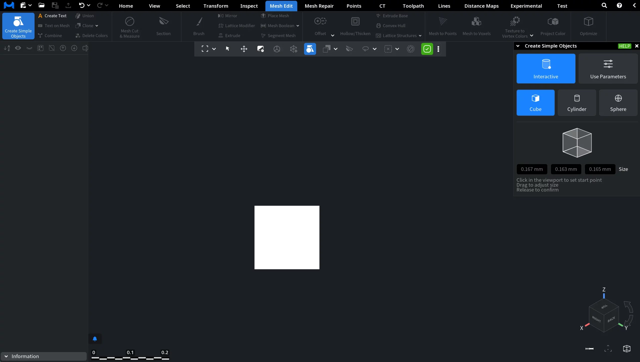 Interactive Mesh Creation