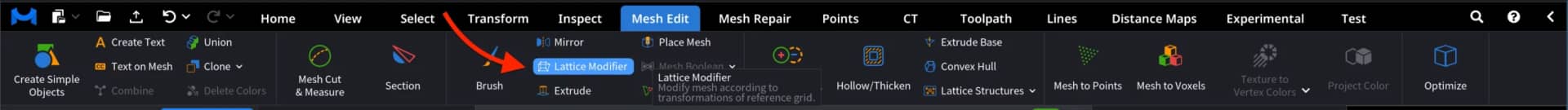 Where to find Lattice Modifier in MeshInspector