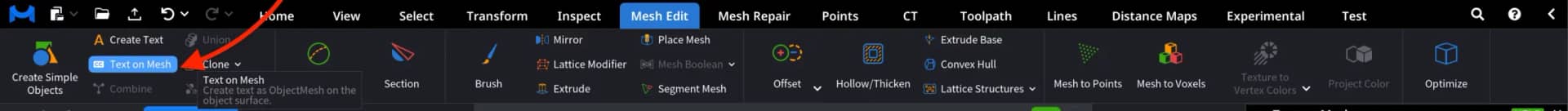 Text on Mesh