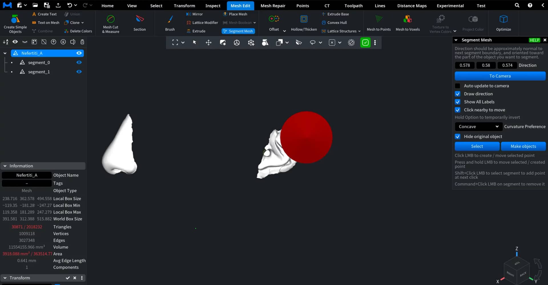 Segment Mesh: Two Segments