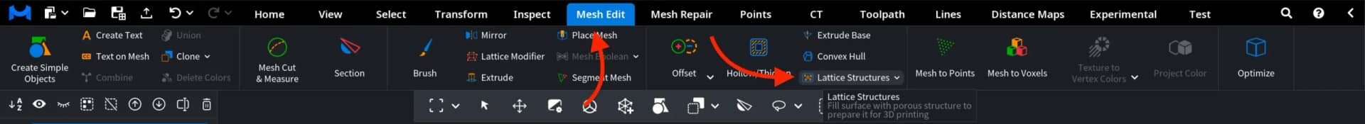Where to Find Lattice Structures in MeshInspector