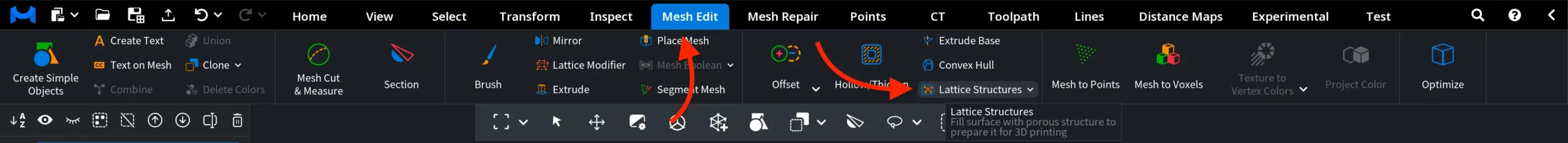 Where to Find Lattice Structures in MeshInspector