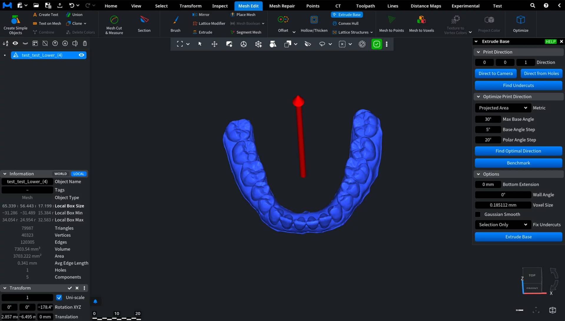 Print Direction in Extrude Base