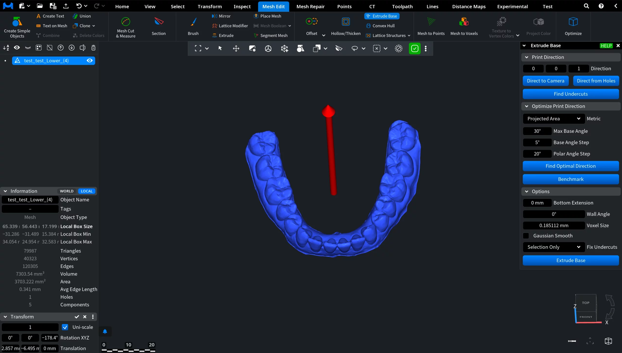 Print Direction in Extrude Base