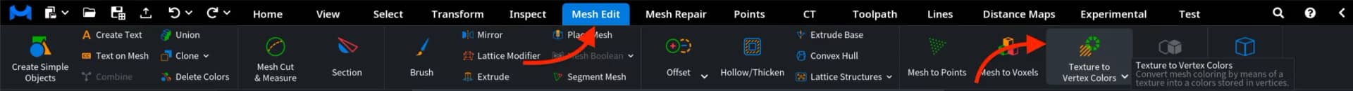 Texture to Vertex Colors: Where to Find