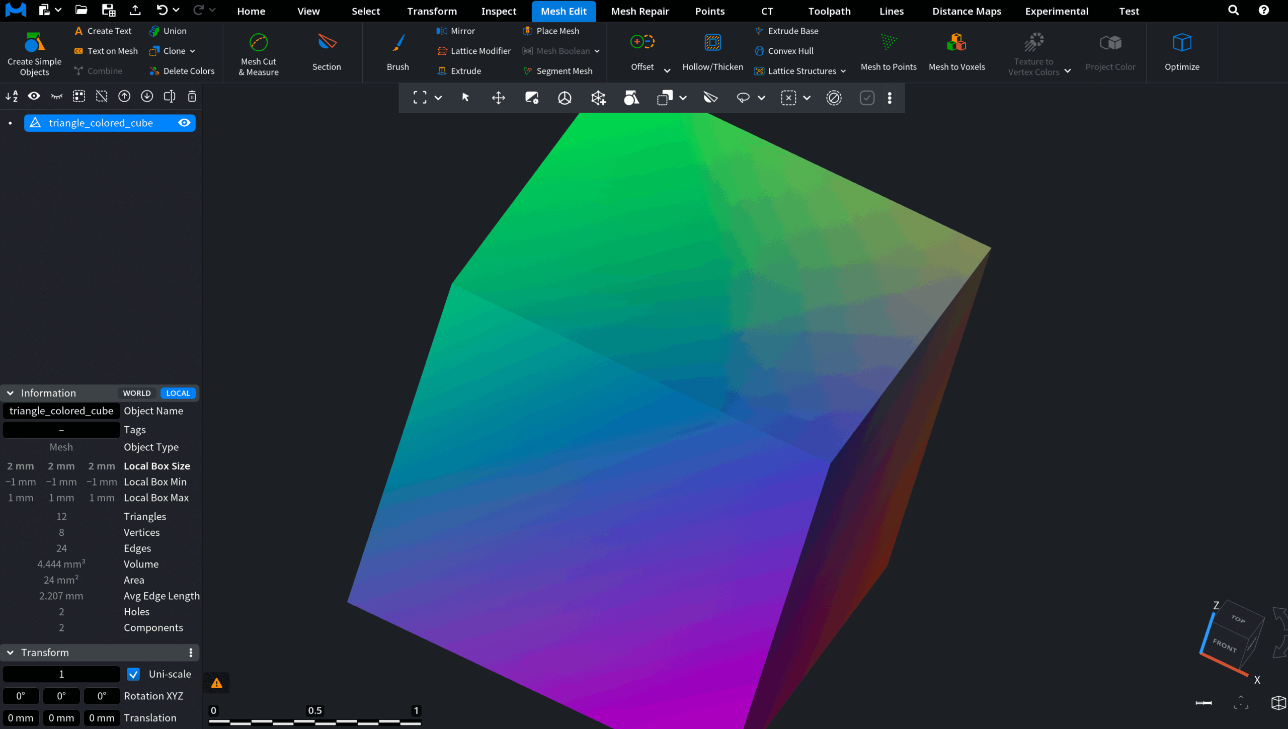 Triangle to Vertex Color: After 