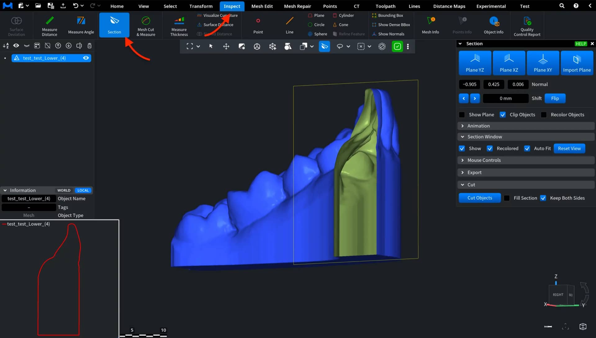 The Section Tool in Action