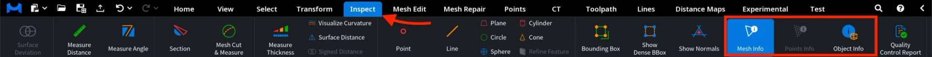 Mesh Info, Points Info, Object Info: Where to Find