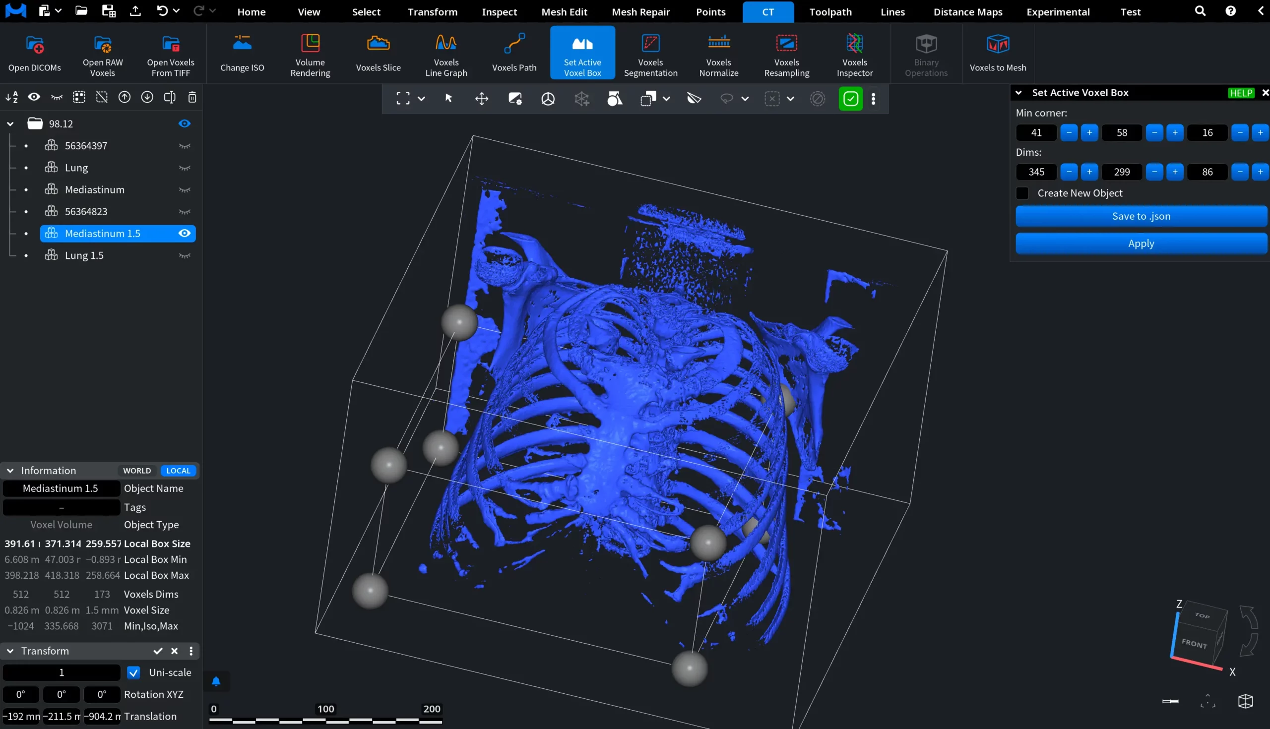 Set Active Voxel Box: Dims