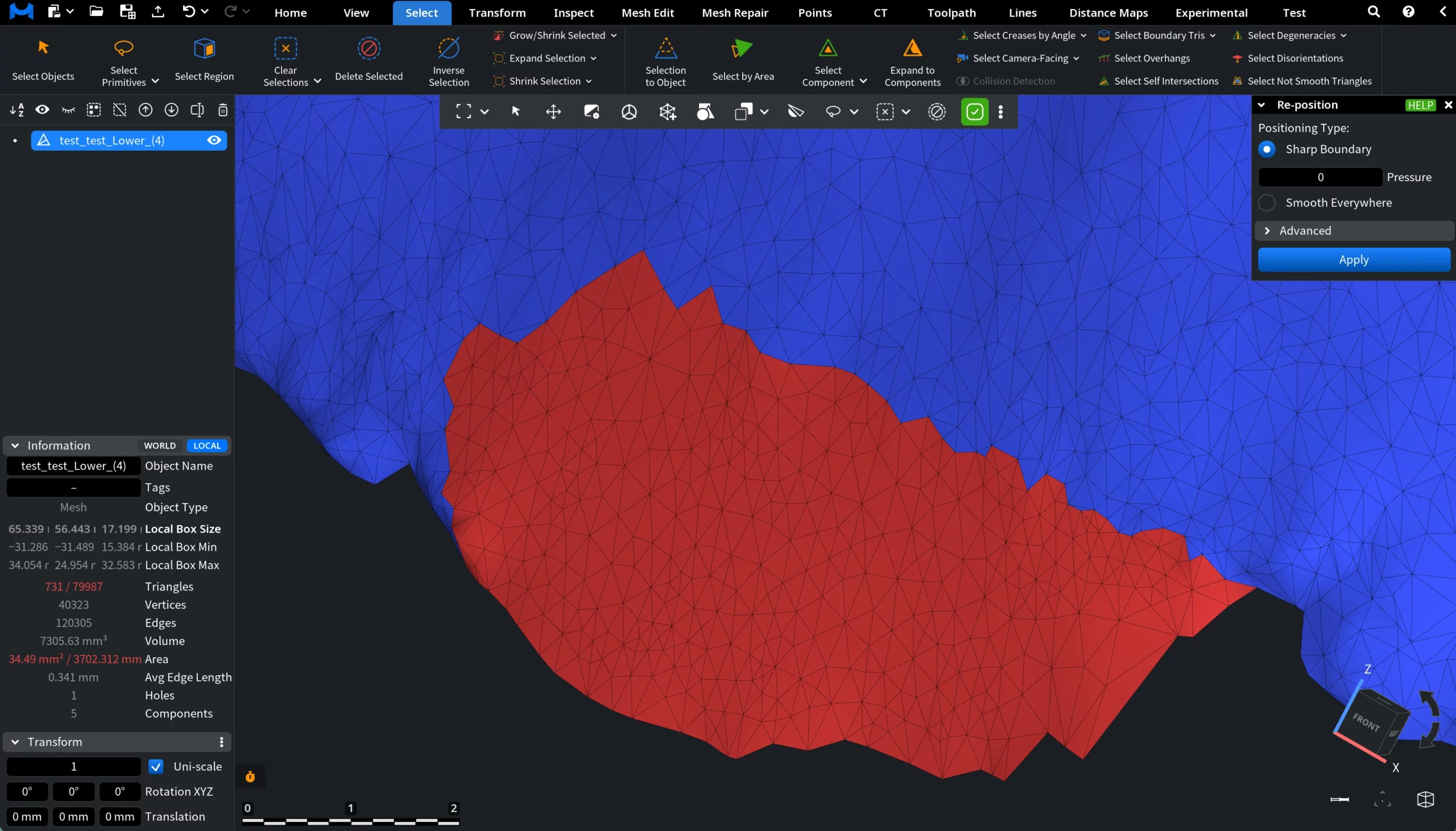 Sharp Boundary: After. 0 Pressure