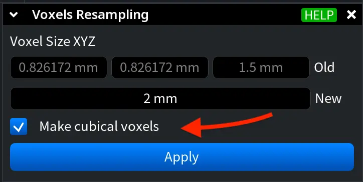Voxels Resampling: Cubical 