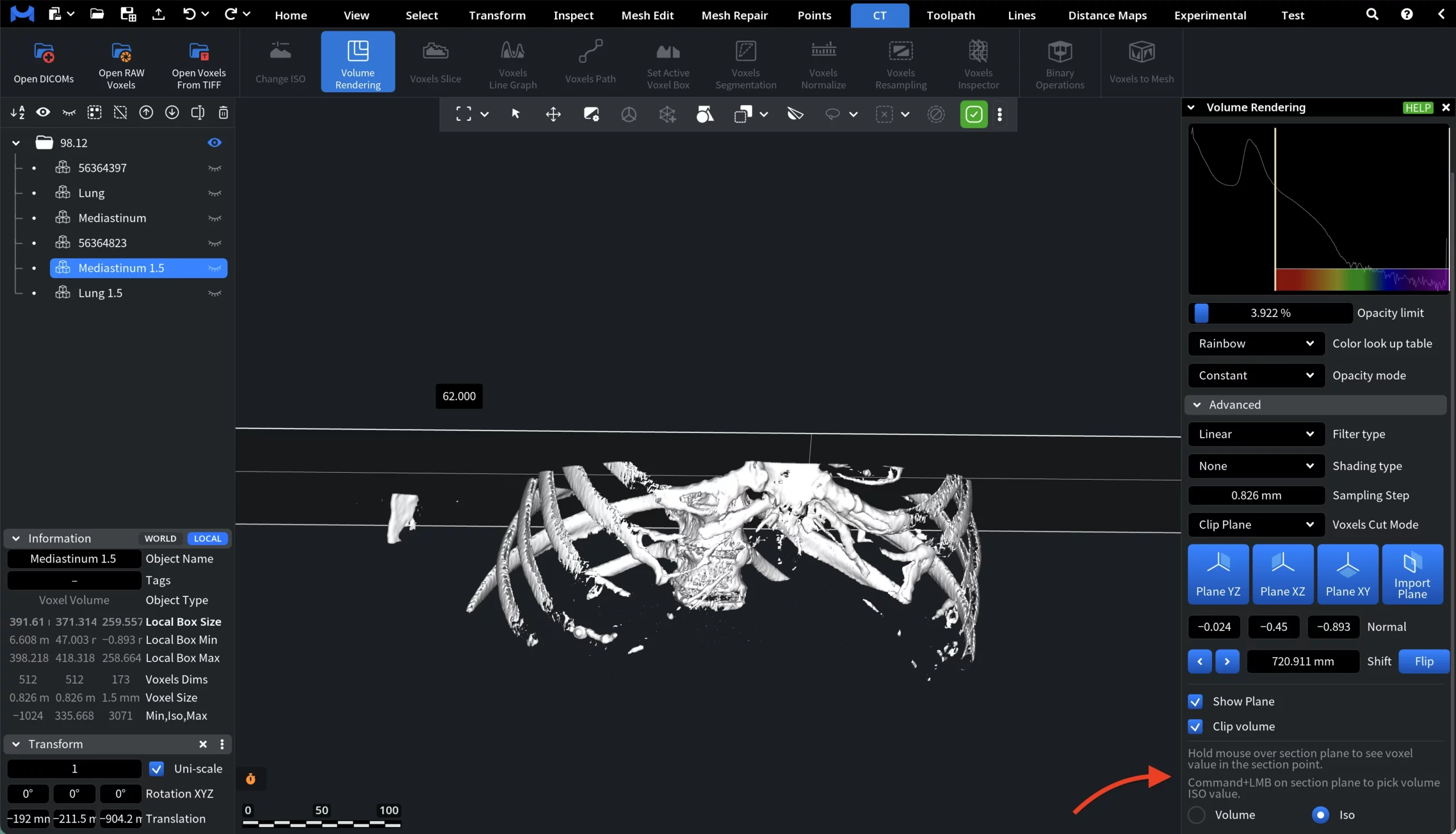 Voxel Value: Holding the Cursor